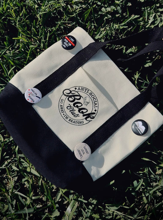 Anti social book club mini tote bag