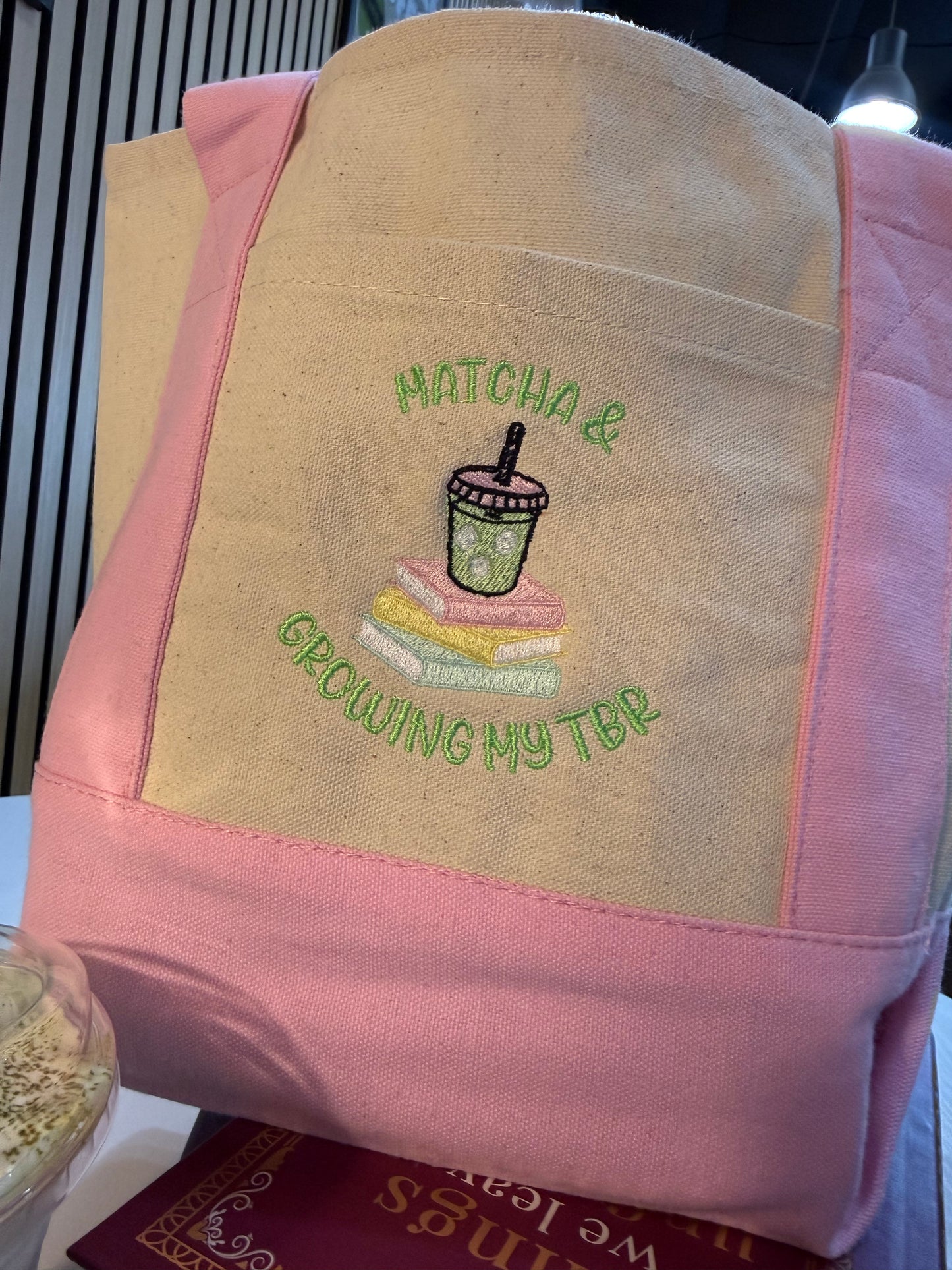 Matcha & books tote