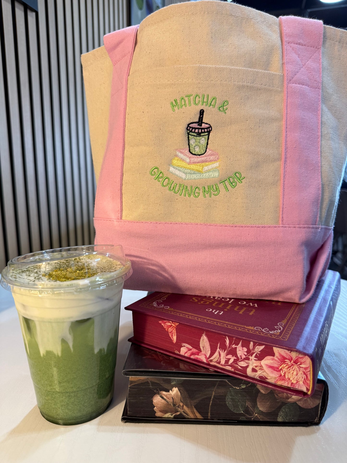 Matcha & books tote
