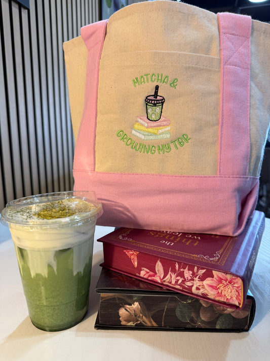 Matcha & books tote
