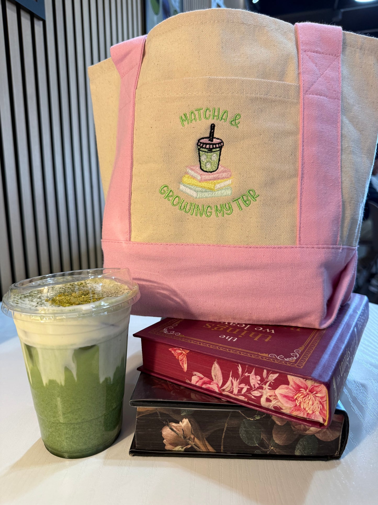 Matcha & books tote