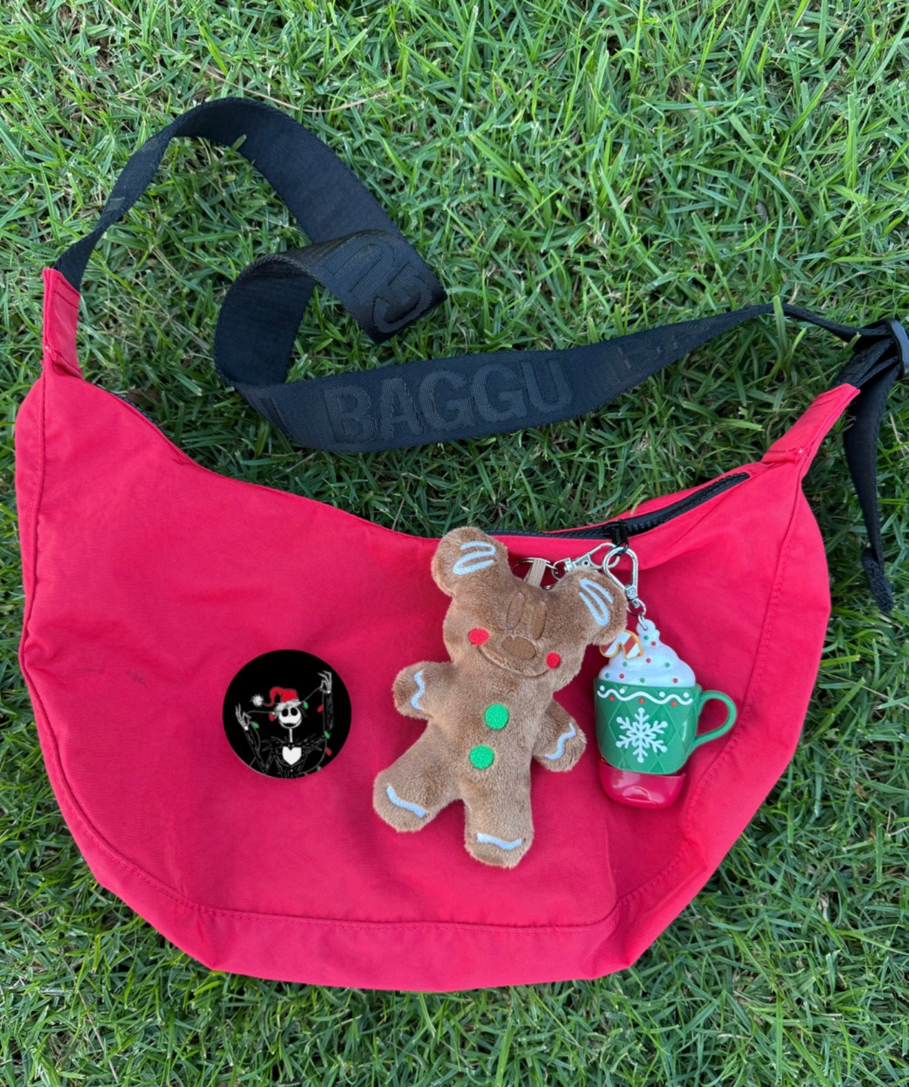 Red&green gingerbread keychain