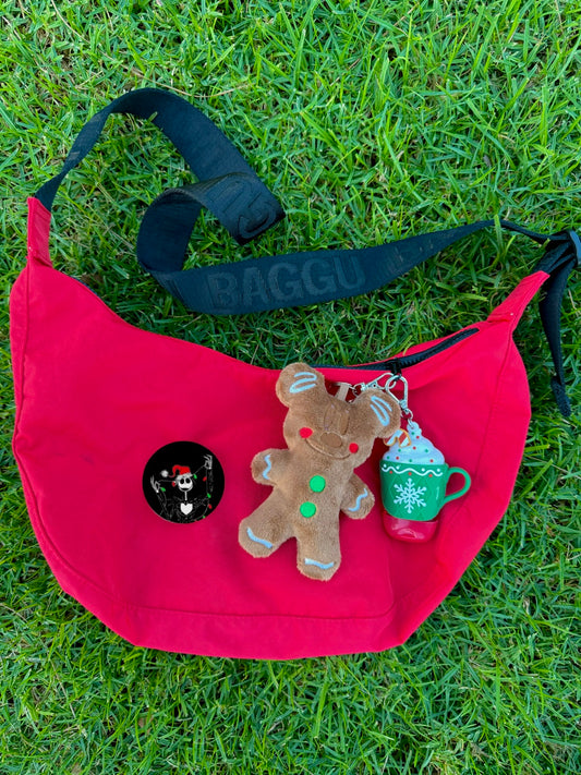 Red&green gingerbread keychain